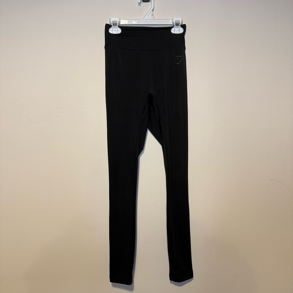 GYMSHARK Power Regular Leggings Black Logo Scrunch XS Regular Length